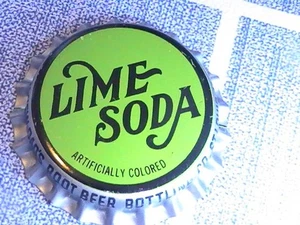 TAPA BOTELLA USADA FORRADA DE PLÁSTICO LIMA SODA NUEVO EMBOTELLADO DE CERVEZA RAÍZ DE PAPÁ ST LOUIS MO - Imagen 1 de 3