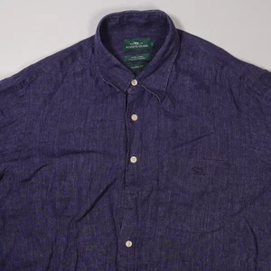 Rodd & Gunn Shirt Mens Small Blue Linen Button Up Short Sleeve Italian Fabric - Picture 1 of 8