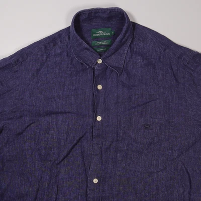Rodd & Gunn Shirt Mens Small Blue Linen Button Up Short Sleeve Italian Fabric - Image 1 of 4