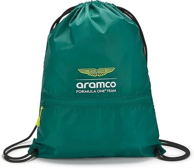Aston Martin F1 Official Team Drawstring Pullbag Zip Pocket Zip Puller Green - Image 1 of 4