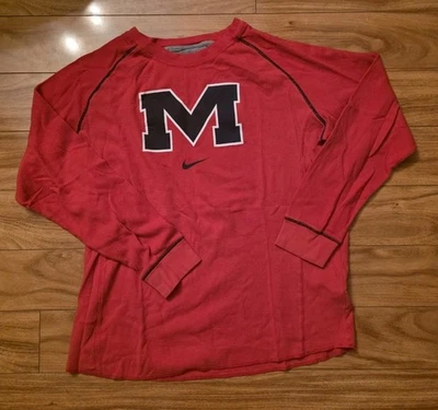 Vintage Nike Ole Miss Baseball ? Thermal Fitted Long Sleeve Shirt Mens Red - Image 1 of 4