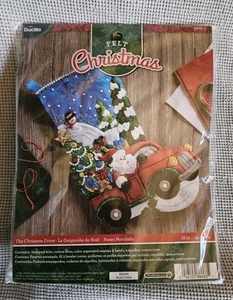 Bucilla 86663 The Christmas Drive Stocking Felt Applique Kit - Picture 1 of 6