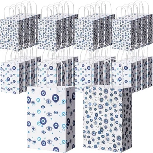 24 Pcs Evil Eye Paper Gift Bags with Handles 8.3x 5.9 Inch Two Styles Hallowe... - Bild 1 von 6