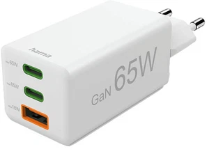 Cargador para portátil - Hama 00201996, Universal, 2xUSB-C+ 1xUSB-A, 65W, 220V,  - Imagen 1 de 12