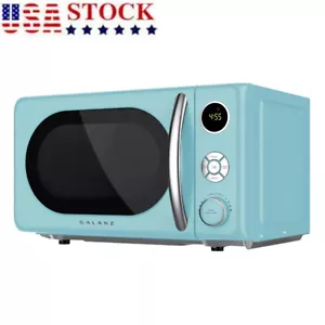 New Galanz 0.7 Cu ft Retro Countertop Microwave Oven Blue, 700 W - Picture 1 of 11