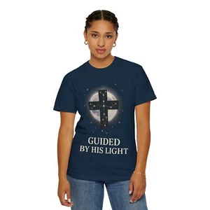 Guided by His Light T-Shirt Unisex faith shirt Christian Gift celestial cross - Picture 1 of 41