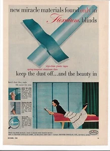 Anuncio impreso de persianas Flexalum 1952 para interiores de hogar de día de la mujer tratamientos para ventanas - Imagen 1 de 1