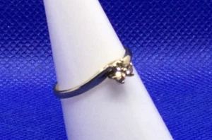 Beautiful Nine Caret Gold Ring With A Cluster of Diamond Sized at L1/2 for sale. - Picture 1 of 4