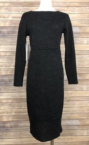Threads & States Knit Sweater Dress L WEAR 2 WAYS  Gray V-Neck Long Sleeve NEW - Picture 1 of 8