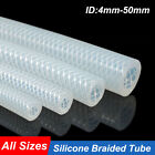 Silicone Tube Hose Pipe Clear Braided Tube Reinforced Water Liquid Oil 4mm-50mm