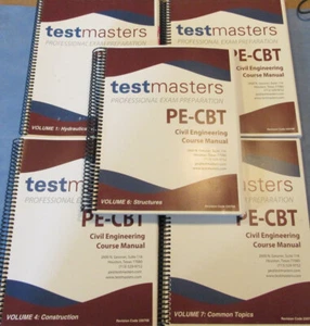 TestMasters Exam Prep PE-CBT Civil Engineering Course Manual Volumes 1,4,5,6,7 - Imagen 1 de 10