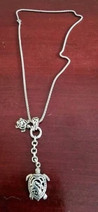 COLLAR COLGANTE TORTUGAS MADRE Y BEBÉ PLATA ESTERLINA 925 ATI. ITALIA. 18" - Imagen 1 de 11