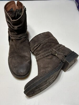 BORN  Chocolate Brown Side Tassel Leather Boots—Womens Size 7 - Image 1 of 4