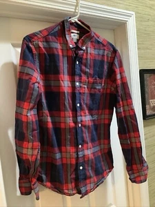 Old Navy rot & blau kariertes Slim Fit Coupe Größe Medium - Bild 1 von 7