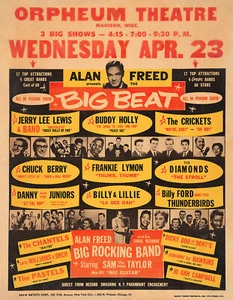 ALAN FREED 1958 BIG BEAT KONZERTPLAKAT - Bild 1 von 1