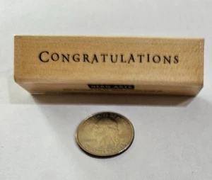 Rubber Stamp Congratulations Phrase Sentiment Hero Arts 2003 Vintage C2734 - Picture 1 of 2