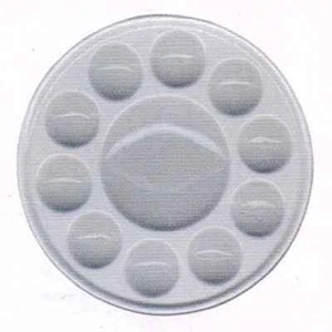 Ceramic Multi Well Round Mixing Palette for Watercolour Acrylic Ink : FC7-407-07 - Picture 1 of 1