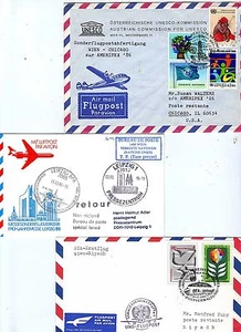 UNO - Wien  -   5 Flugbelege  aus 1986 ( 25000 ) - Bild 1 von 2