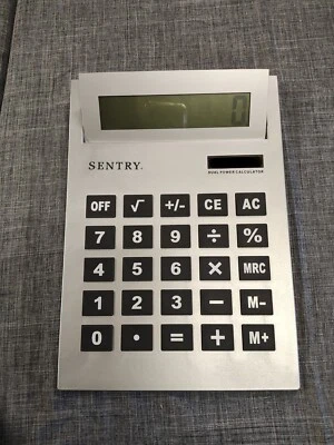 Sentry Colossal Dual Power Large Calculator Silver Basic - Works *Stays Open* - Image 1 of 4