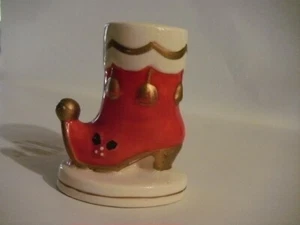 NATIONAL POTTERIES CO KERZENHALTER KERAMIK WEIHNACHTSSTRUMPF 60ER JAHRE JAPAN - Bild 1 von 18