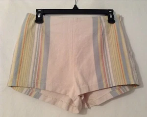 Free People Striped High Waisted Side Zip Cute Shorts Size 4 - Picture 1 of 4