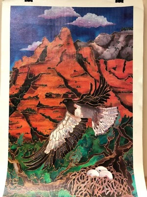 Linnea Pergola “Red Hills With Bird” Giclee  On Canvas Signed & Numbered 287/295 - Image 1 of 4