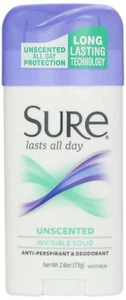 Sure Deodorant 2.6oz Invisible Solid Unscented - Picture 1 of 6