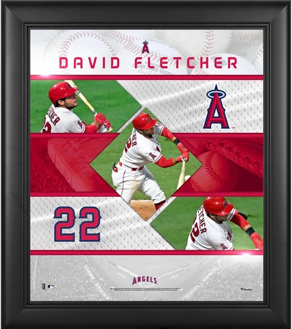 David Fletcher Los Angeles Angels Framed 15x17 Stitched Stars Collage Cover