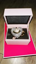 Juicy Couture Huge Engagement Ring Rare Rhinestone Pave Sparkly Keychain Rare
