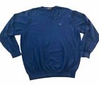Greg Norman Men's V-Neck SIZE XXXL Sweater Navy Blue Cotton Sweater