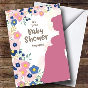 Personalised Pregnant Mum Floral Baby Shower Card - Picture 1 of 1