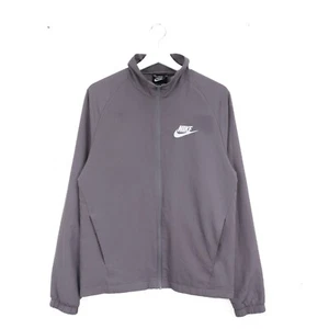 Nike Track Jacket Mens SMALL Mens Grey Full Zip Up Long Sleeve Lightweight - Picture 1 of 11
