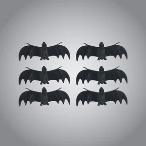 Realistic Plastic Bats Small Bat Toys Black Mini Fake Halloween Spooky Bats x 6 - Picture 1 of 1