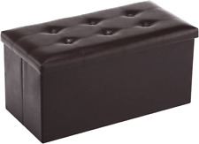 Youdesure Folding Storage Ottoman Bench Holds up to 350lbs Brown