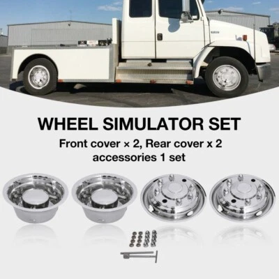 19.5'' 1999-2010 Chevy C4500/C5500/C6500 Stainless Dual Wheel Simulator Covers - Image 1 of 4