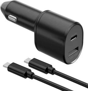 For Samsung 45W Dual Port Fast Charging Car Charger & 3A USB-C to USB-C Cable - Picture 1 of 6