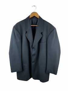 Kenji Button Up Blazer Jacket Mens Size 42R Black Lined Collared Pockets 