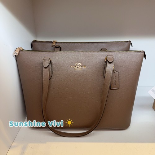Borsa Coach Gallery nuova con etichetta in pelle CV402 oro pietra scura