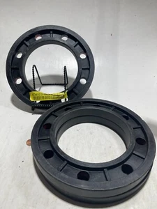 (3) Macplast Profiled Flange Round Black Polypropylene 4" x 9-1/4" EN-GJS-500-7 - Foto 1 di 4