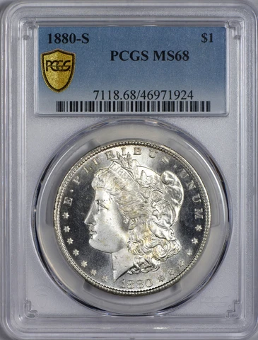 1880 S Morgan Silver Dollar PCGS MS68 - Blast White and Clean!  Great Eye Appeal Cover