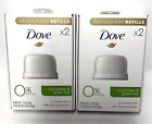 2 Packs Of 2 Dove Beauty 0% Aluminum Cucumber Green Tea Deodorant Refills 1.13Oz