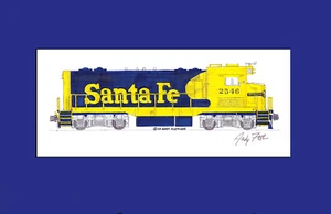 Santa Fe CF7 #2546 11""x17"" estampado enmarañado firmado por Andy Fletcher - Imagen 1 de 1