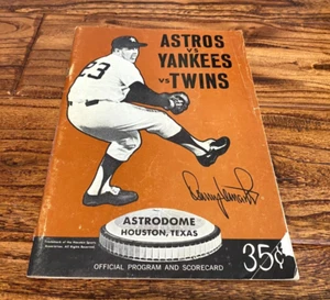 1971 Houston Astros Game Program vs Yankees & Twins Exhibition 4/2/71 Lemaster - Picture 1 of 8