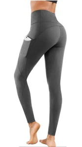 Lingswallow SZ SMALL (4/6/8) High Waist Yoga Pants RISE Leggings GREY phone NEW - Picture 1 of 8