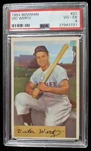 1954 Bowman VIC WERTZ #21 PSA 4 VG-EX Baltimore Orioles 27983721 - Picture 1 of 2