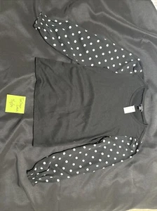 Blusa negra Ann Taylor Factory con lunares manga larga XS - Imagen 1 de 2