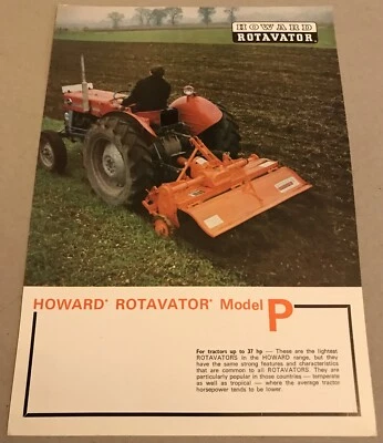 HOWARD Rotavator Model P Original 1975 Vintage Glossy Sales Brochure - Image 1 of 2
