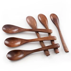 Wooden Spoons for Eating, 6PCS Small Wooden Soup Spoons for Honey 6 Inches New - Picture 1 of 6