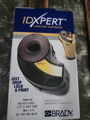 IDXPERT Labeling Cartridge XC-1500-595 white on green 1.5"x30' Cont NIB - Image 1 of 4