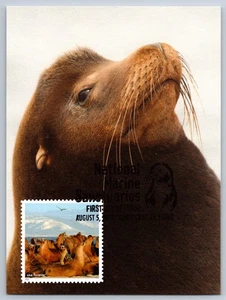 #5713m National Marine Sanctuaries Seal Lions FDC Maxi Card w/Pictorial Cancel - Picture 1 of 2